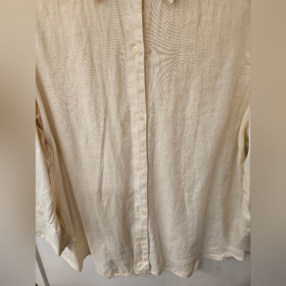 NWOT - Linen Old Navy Lt. Tan Button Down Shirt - Size XXL - Picture 2 of 9